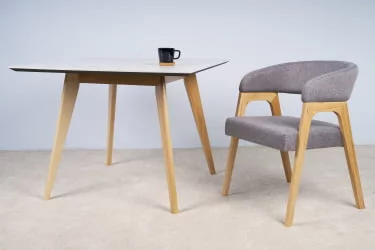 Стол Лунд квадратный 860*860 Мрамор Бьянко