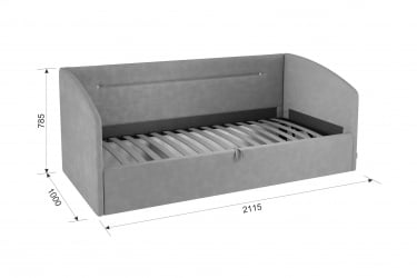 Кровать  0.9 Альба (Софа) КМ.S-16 нежно-розовый (велюр)