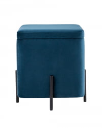 Пуф Грейс квадрат с ящиком велюр Синий