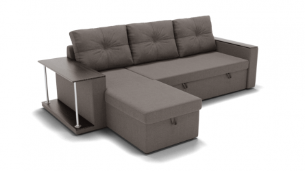 Диван Атланта (ЗР) Цвет фасада: Серо коричневый; Тип: Левый/правый; Материал фасада: Металл/Велюр