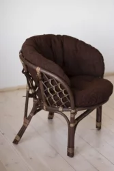 Кресло Багама, подушки коричневые или светлые полные Bahama5 орех матовый