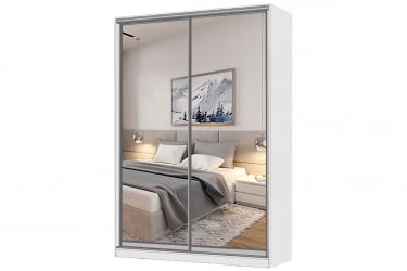 Шкаф-купе 2-х дверный Виктория 1400х584х2300, Белый 14ДЗДЗ-Б 310-13