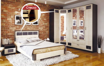 Комплект мебели для спальни Венера Дуб млечный / Венге