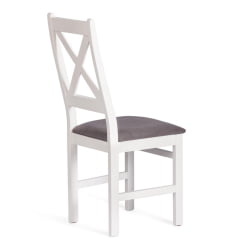 Стул CROSSMAN (комплект) NEW, Многослойный березовый шпон, 41х40х100 см, white/велюр темно-серый