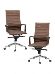 Офисное кресло для руководителей ДОБРИН CЛАРК (коричневый лофт №320) 2 шт / DOBRIN CLARK