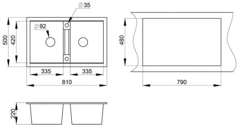 Кухонная мойка ГРАНУЛА 8101 Графит / GRANULA
