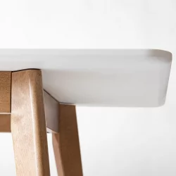 Стол обеденный Пегас Plus 120x75 Эмаль белая Морилка Орех