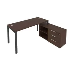 Рабочая станция на П-образном м/к с опорной тумбой правая Metal System Б.РС-СТС-2.4 Пр Венге/Антрацит