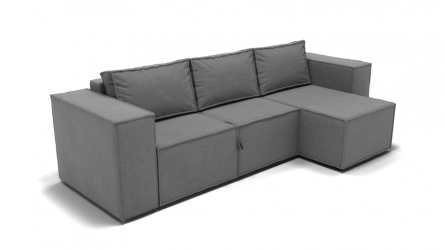 Диван Хилтон-3 угол левый/правый (ЗР) Цвет фасада: Светло серый; Тип: Левый/правый; Материал фасада: Металл/Велюр