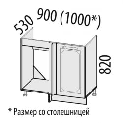 Стол под мойку угловой лев/прав Милана 23.52 Сосна Астрид/Ваниль