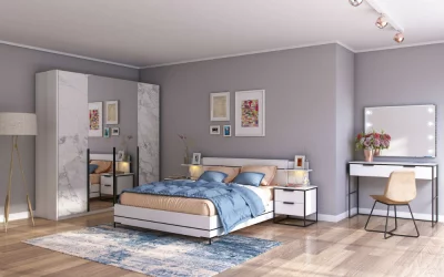 Спальня Норд №1 Белый/Статуарио