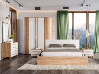 Тумбочка для детской Марта-2 ЛД 406.100.000 Дуб золотой Белый глянец