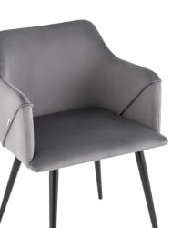 Стул с подлокотниками Джоэл велюр Серый
