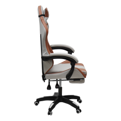 Геймерское кресло 907 KINGQUEEN, замша, цвет светло-серый с массажем, арт 907-LGrey