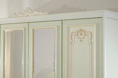 Шкаф четырехстворчатый с 2 зеркалами Луиза ЛД 665.111.000 Алебастр