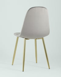 Стул Валенсия велюр золотые ножки Серый