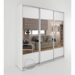 Шкаф-купе 3 двери с зеркалом Акцент-Дуэт КВ 2100х600 Выбеленное дерево