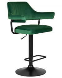 Стул барный ДОБРИН CХАРЛЙ БЛАCК (зеленый велюр (МДЖ9-88)) 2 шт / DOBRIN CHARLY BLACK (MJ9-88))