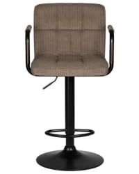 Стул барный ДОБРИН КРУГЕР АРМ БЛАCК (какао вельвет (ЛАР-Е2041-05)) 2 шт / DOBRIN KRUGER ARM BLACK (LAR-E2041-05))