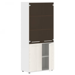 Шкаф комбинированный ЕДИС ЕХCС 85.2 Ясень Траун Белый Белый / EDIS EHCS