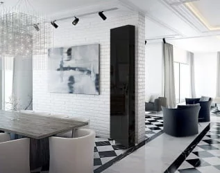 Распашной шкаф в гостиную в черном глянцевом стекле Драйв Шелф (левый) Венге