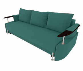 Диван Жасмин с подлокотниками ЛДСП (Berhouse) Цвет фасада: Азур Велюто 44; Тип: Прямой; Материал фасада: Металл/Велюр