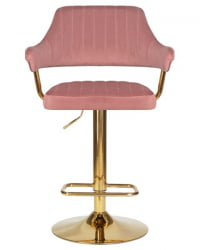 Стул барный ДОБРИН CХАРЛЙ ГОЛД (розовый велюр (МДЖ9-32)) 2 шт / DOBRIN CHARLY GOLD (MJ9-32))