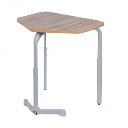 Парта одноместная трапеция (рост 3-7) Ясень Шимо светлый/Металл Серый