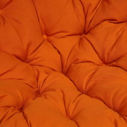 Кресло PAPASAN 23/01 W /с подушкой/ диаметр подушки 122 см, 115х101х104 см, Antique brown (античный черно-коричневый), ткань Оранжевый