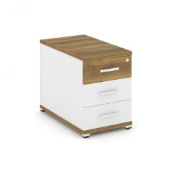 Тумба опорная приставная с 3-мя ящиками CОНCЕПТ CН.ТГО-001 Б/В Сандал Янтарный Белый бриллиант Белый / CONCEPT CN.TGO-001 B/W