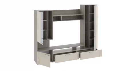 Гостиная Флай ТД 264.03.11 Дуб Сонома трюфель/Бежевый глянец