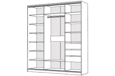 Шкаф-купе 2-х дверный Виктория 2000х584х2300, Белый 20ДЗДЗ-ПППЯ-Б 310-1663