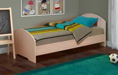 Кровать с изголовьем из ЛДСП на уголках №2 700*1900 Дуб молочный