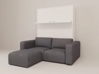 Диван-кровать трансформер Смарт 1 с пуфом К 1600 Дуб молочный