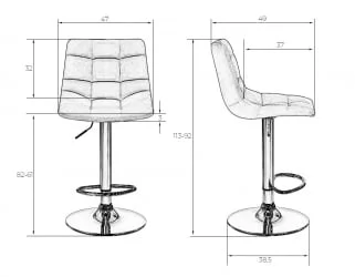Стул барный DOBRIN TAILOR Черный велюр MJ9-101