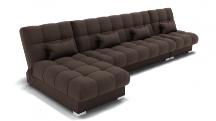 Диван Фиеста-3 угол левый/правый (ЗР) Цвет фасада: Коричневый; Тип: Левый/правый; Материал фасада: Металл/Велюр