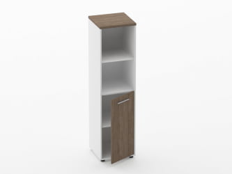 Шкаф 3 узкий 2 полки открытые, 2 полки закрытые Deka 10.16.11Пр Дуб Верцаска/Белый