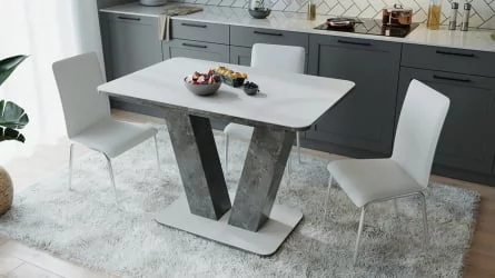 Раздвижной стол Чинзано тип 1 Моод темный/стекло белое матовое