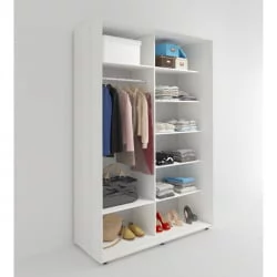 Шкаф-купе 2-х дверный Акцент-Дуэт КЛ 1400х600 Выбеленное дерево