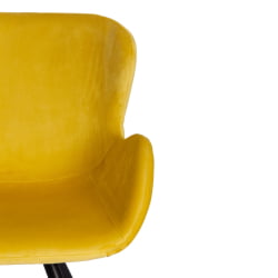 Кресло BOEING ( mod. 9120) металл/вельвет, 42x58x84.5x47см, желтый (HLR 40)/черный