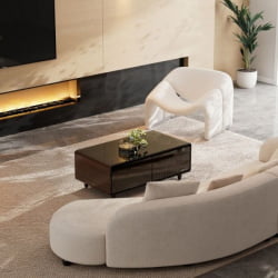 Журнальный стол EUREKA TB135, Walnut+Black