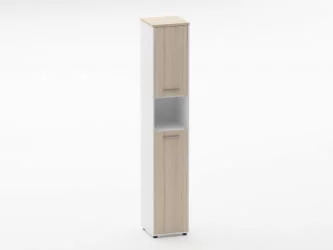 Шкаф 5 узкий закрытый, с нишей Дека 10.23.14Пр Туя/Белый / Deka