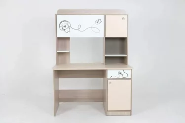 Стол компьютерный Котофей Ясень шимо светлый Вайс Белый