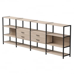 Набор стеллажных систем Everprof EVO №4 Дуб Соната Черный