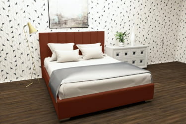 Кровать 80 на 200 Терра без основания Материал фасада: Металл/Велюр; Спальное место: 800х2000 мм; Цвет: Оранжевый