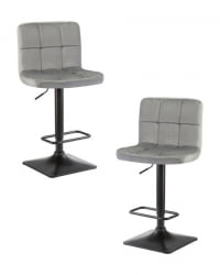 Стул барный ДОБРИН ДОМИНИC (серый велюр (МДЖ9-75)) 2 шт / DOBRIN DOMINIC (MJ9-75))