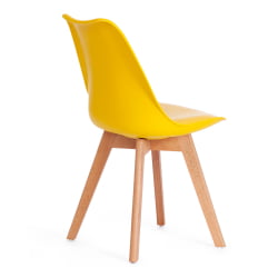 Стул TULIP (mod. 73) / 1 шт. в упаковке дерево/пластик/ПУ, 48.5*52.5*83cм, желтый