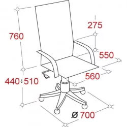 Кресло руководителя EChair CS-861E/CH-6 216988 Черное