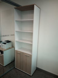 Шкаф 5 широкий верх открытый, низ закрытый Deka 10.23.111 Дуб Сантана светлый/Белый