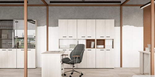 Комплект офисной мебели LEMO №7 Сосна Скандинавия Карамель нюд